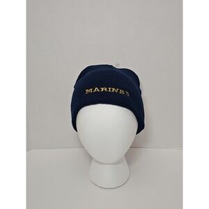MARINES Demb on Navy Blue  Embroidered ‎ Beanie Stocking Watch Cap Hat